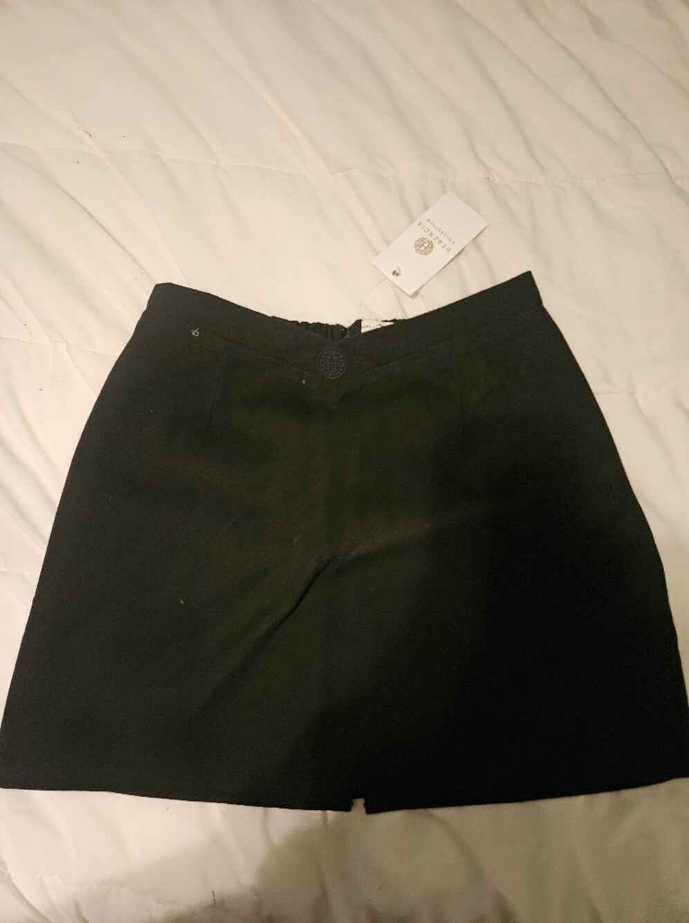 NWT Herencia Black Skirt With Logo Accent, Cintura Dw Abeja, Large